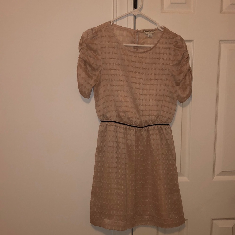 Blush Dress with Black Band